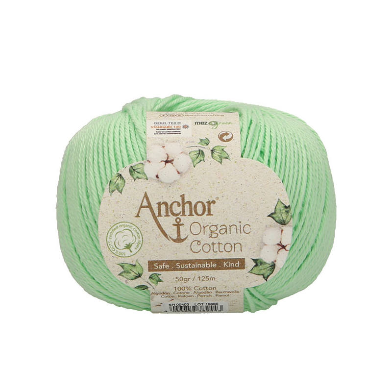 500 g 10 db ANCHOR Organic Cotton 100% pamut fonal. Tű 3-3,5 mm. 403 vízhullám