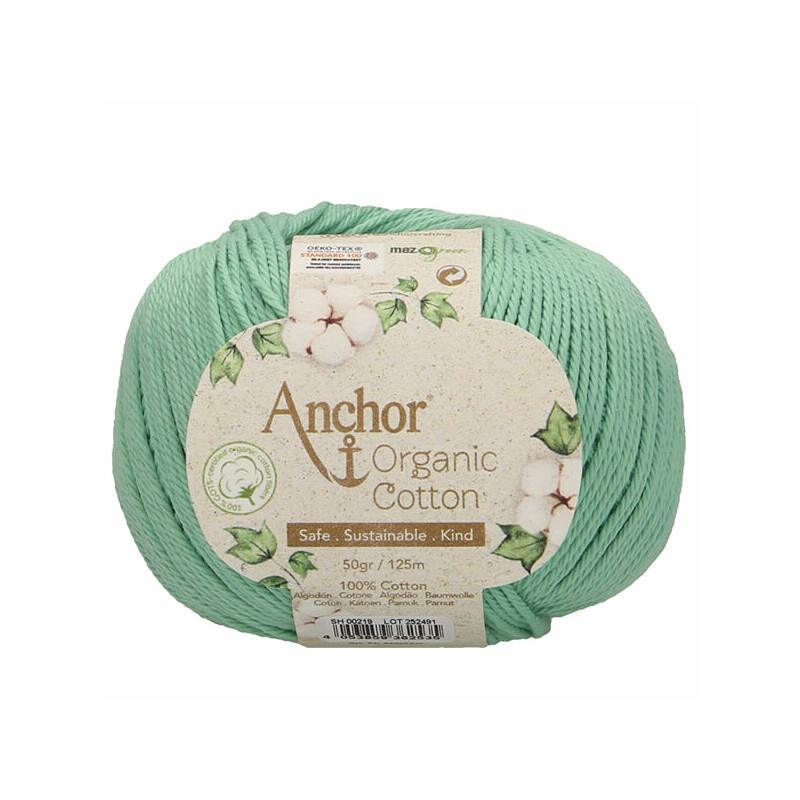 500 g 10 db ANCHOR Organic Cotton 100% pamut fonal. Tű 3-3,5 mm. 219 erdei folyó
