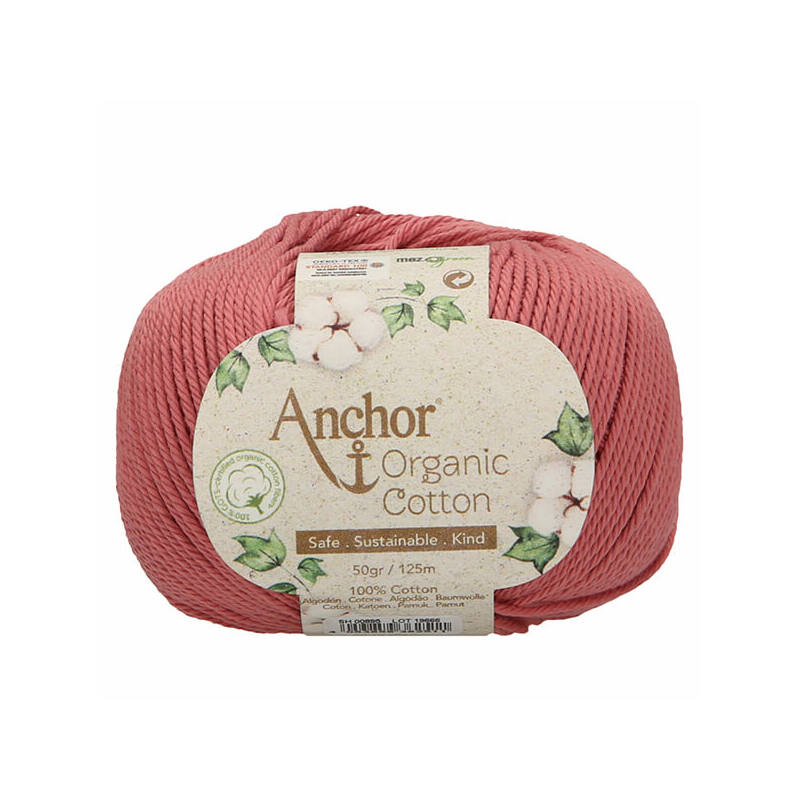 500 g 10 db ANCHOR Organic Cotton 100% pamut fonal. Tű 3-3,5 mm. 895 rózsaszín