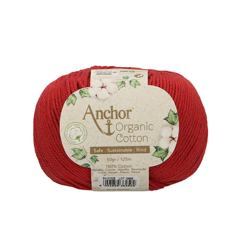 500 g 10 db ANCHOR Organic Cotton 100% pamut fonal. Tű 3-3,5 mm. 1025 terrakotta