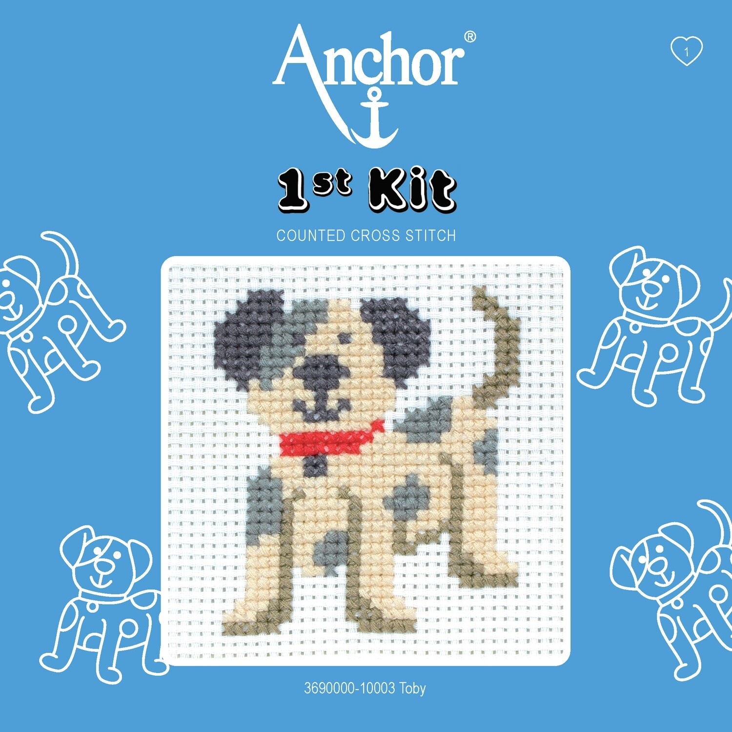 Anchor '1st Kit' gobelin hímzőkészlet gyerekeknek. Toby kutya 10003