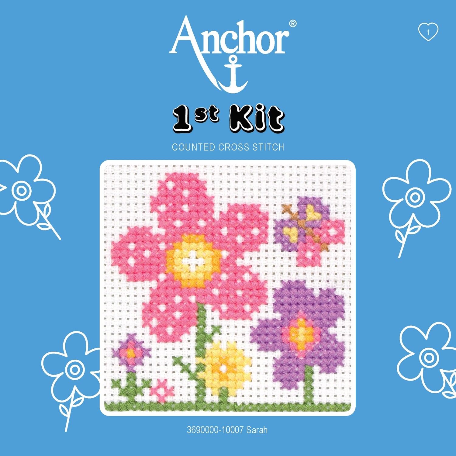 Anchor '1st Kit' gobelin hímzőkészlet gyerekeknek. Sarah virágok 10007