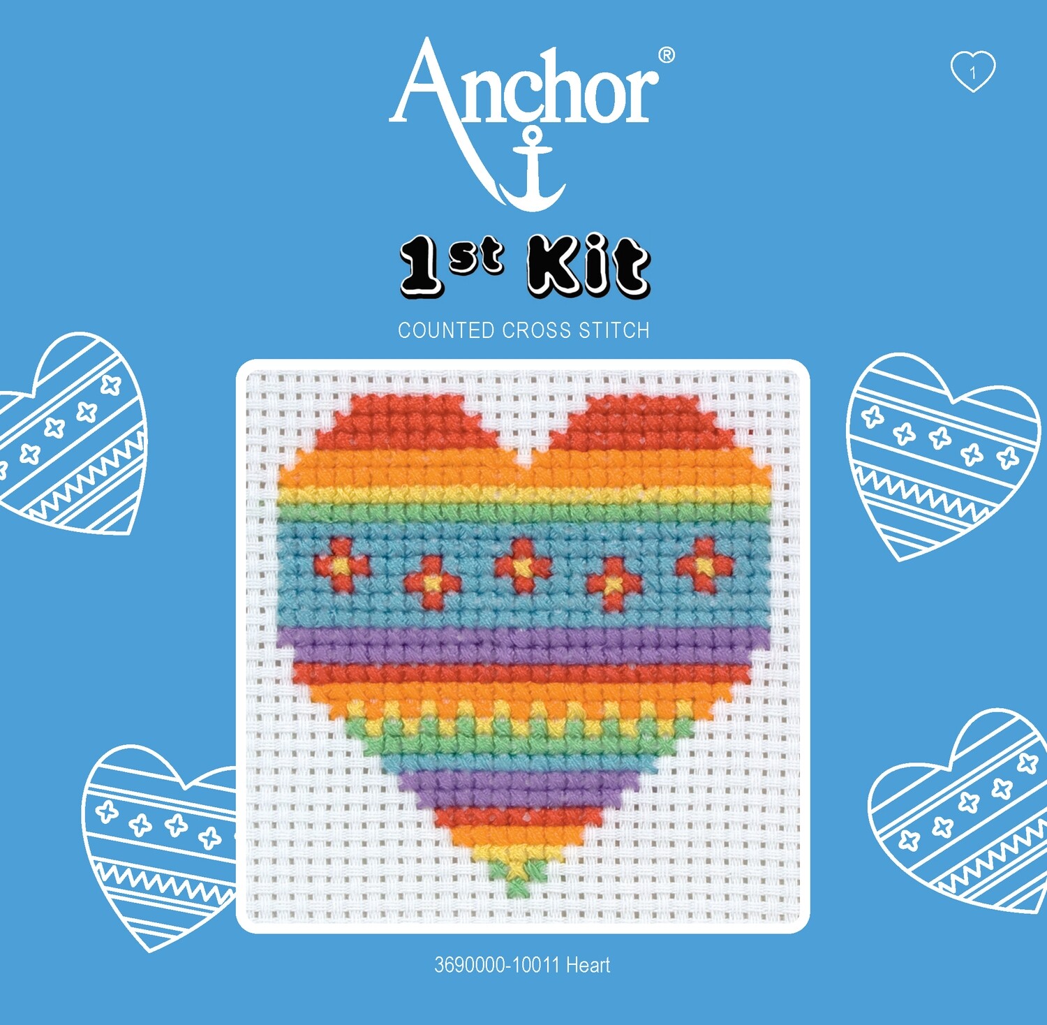 Anchor '1st Kit' gobelin hímzőkészlet gyerekeknek. Szív 10011