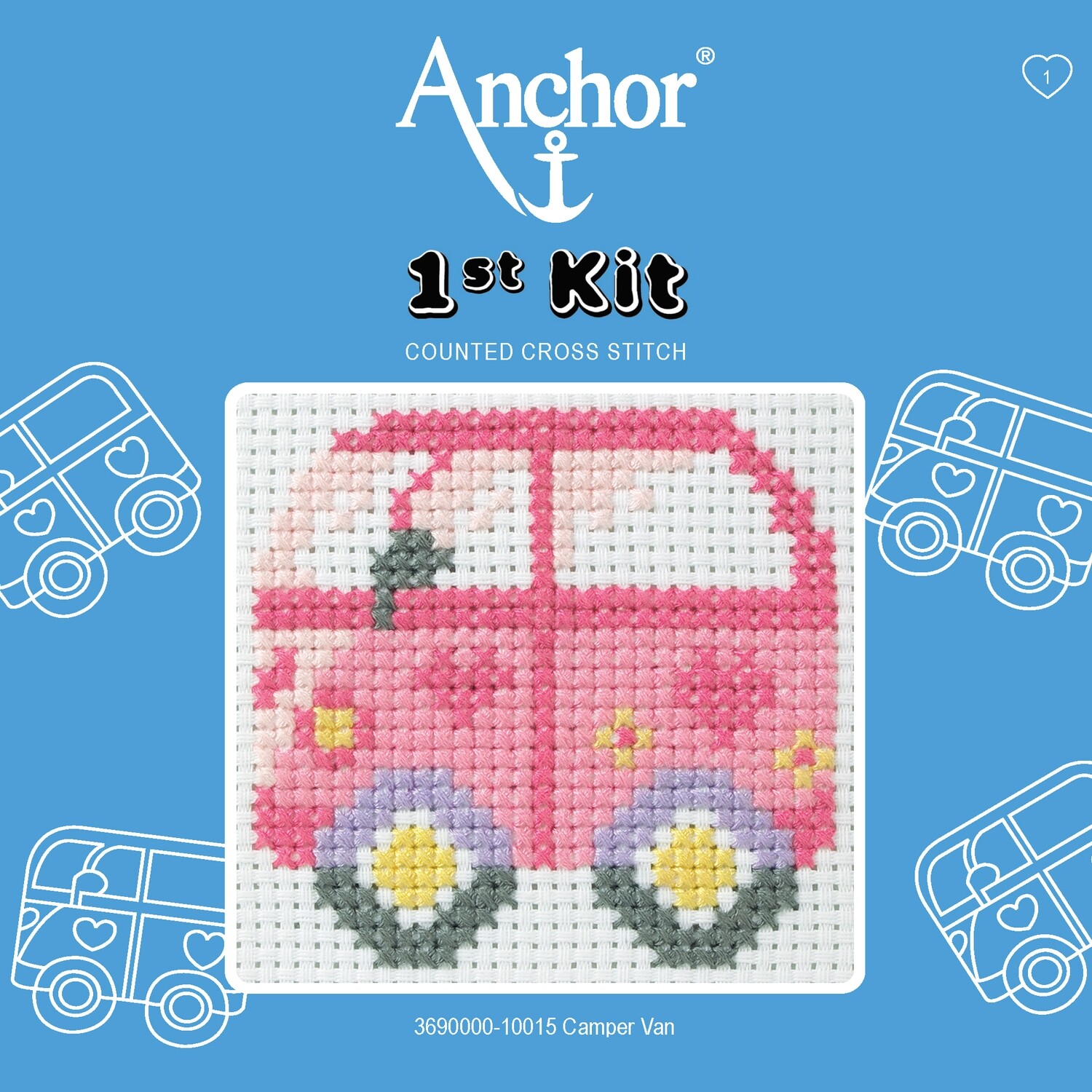 Anchor '1st Kit' gobelin hímzőkészlet gyerekeknek. Rózsaszín lakókocsi 10015