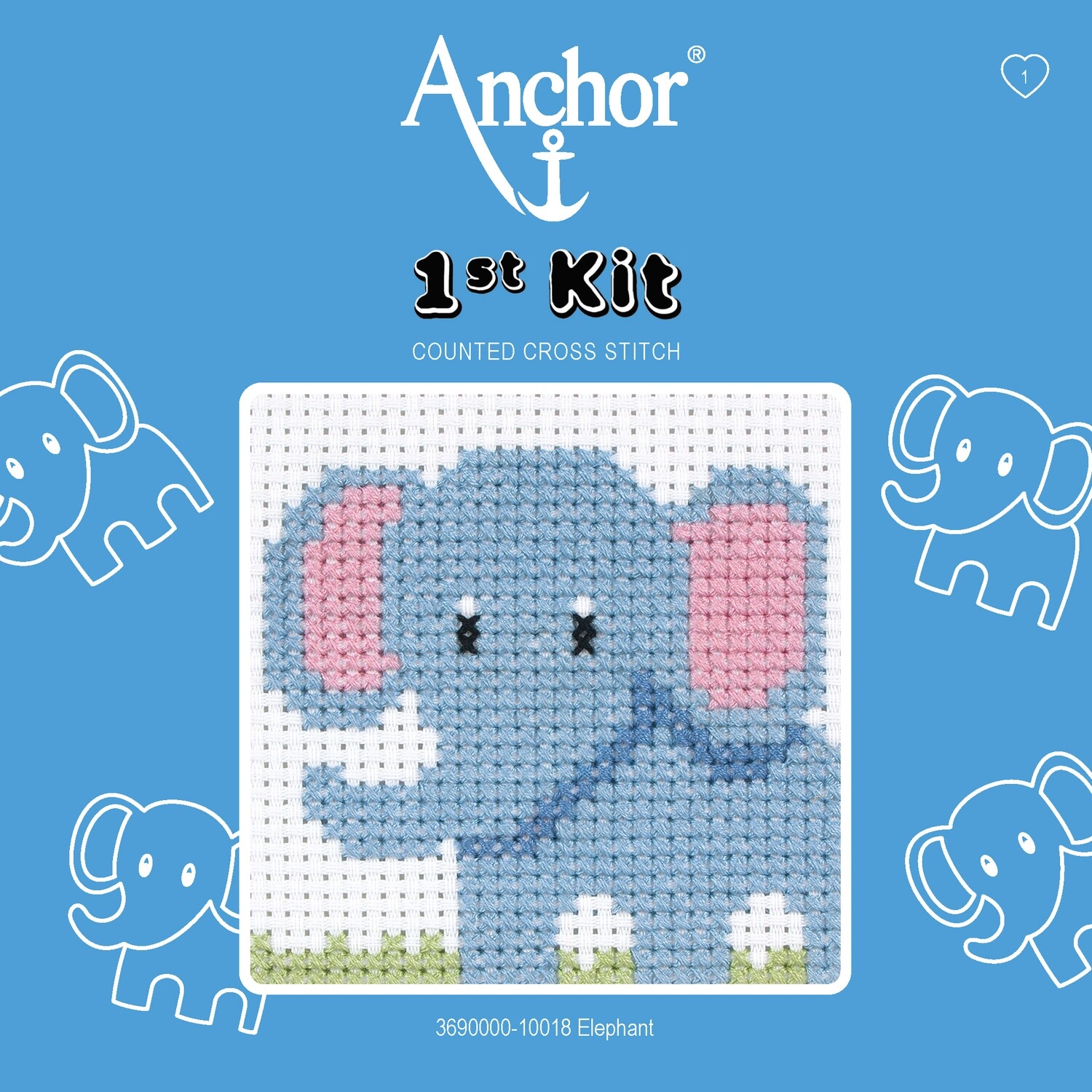 Anchor '1st Kit' gobelin hímzőkészlet gyerekeknek. Elefánt 10018