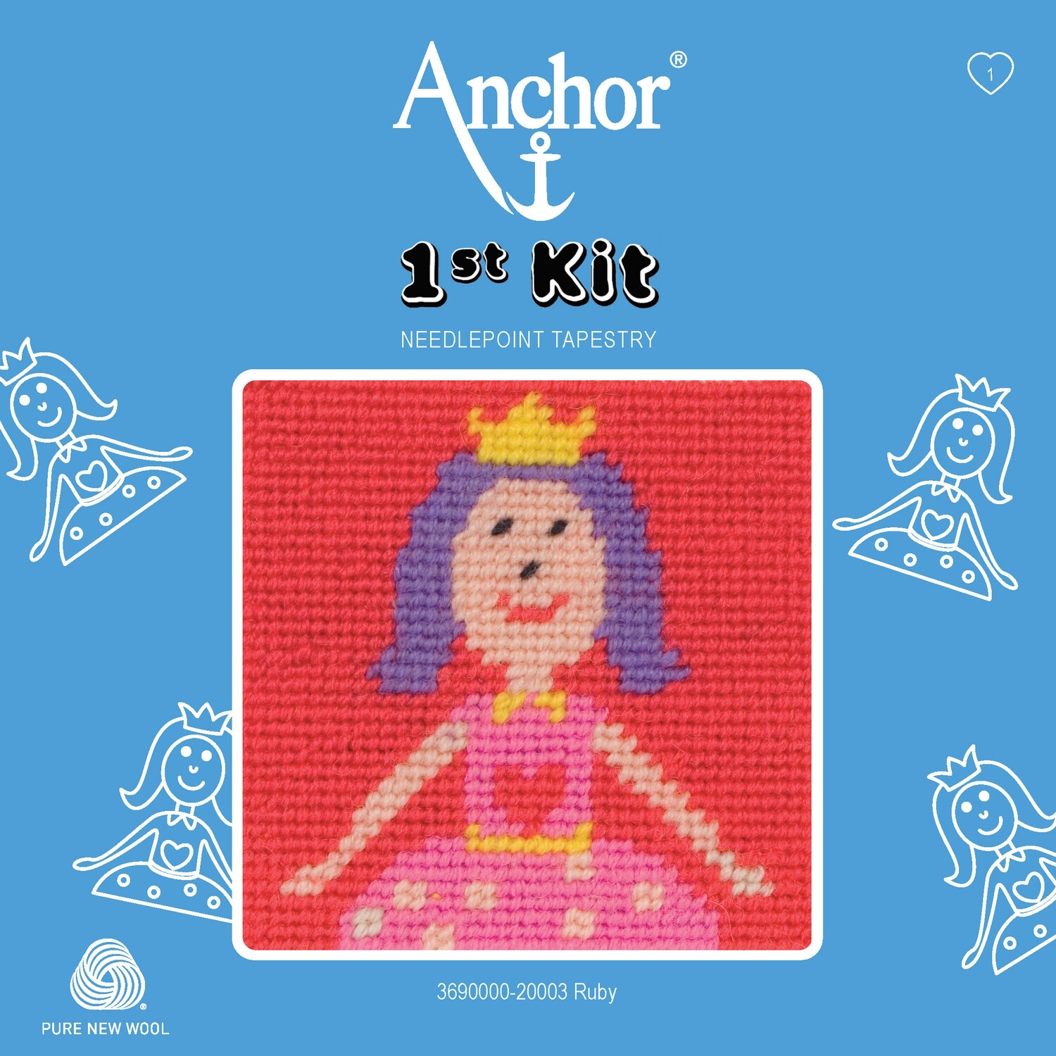 Anchor '1st Kit' gobelin hímzőkészlet gyerekeknek. Hercegnő 20003