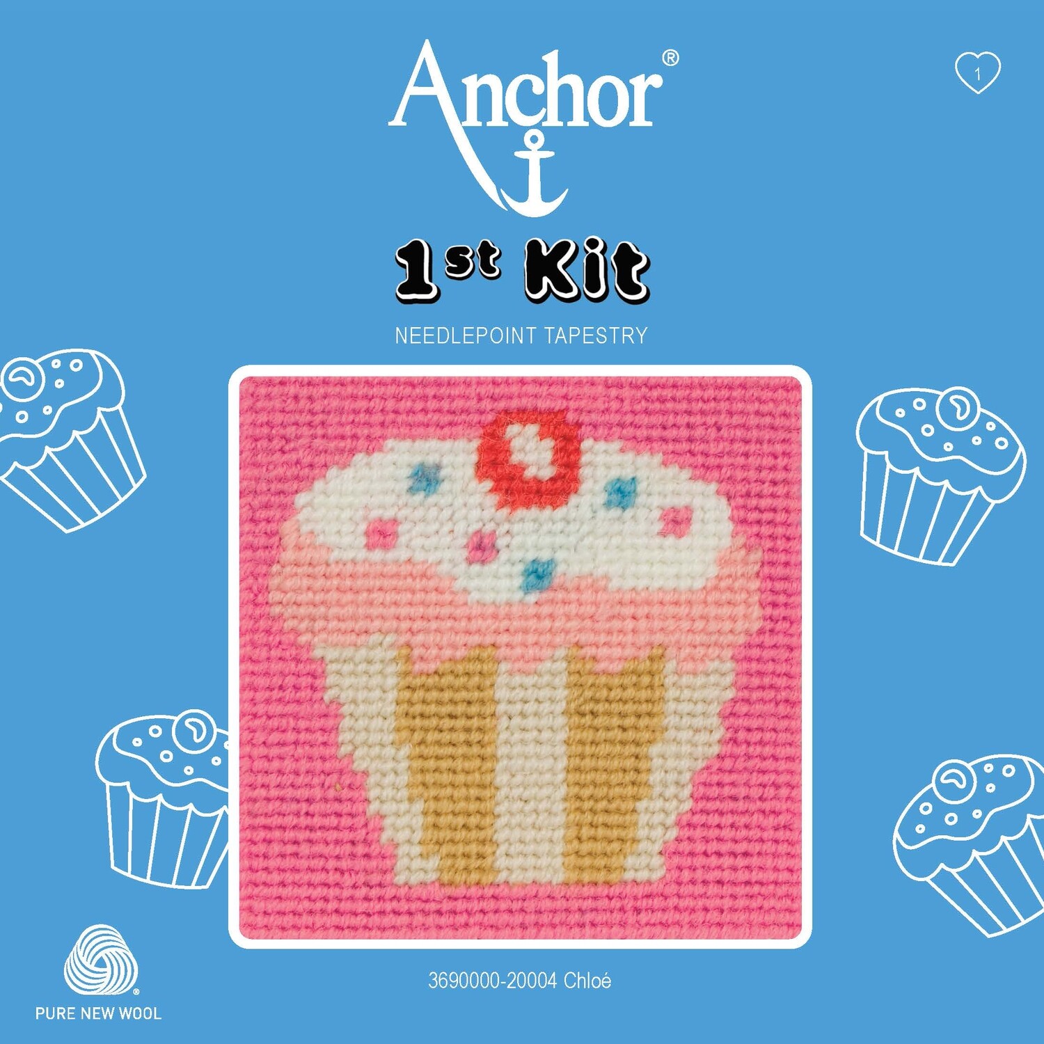 Anchor '1st Kit' gobelin hímzőkészlet gyerekeknek. Chloé cupcake 20004