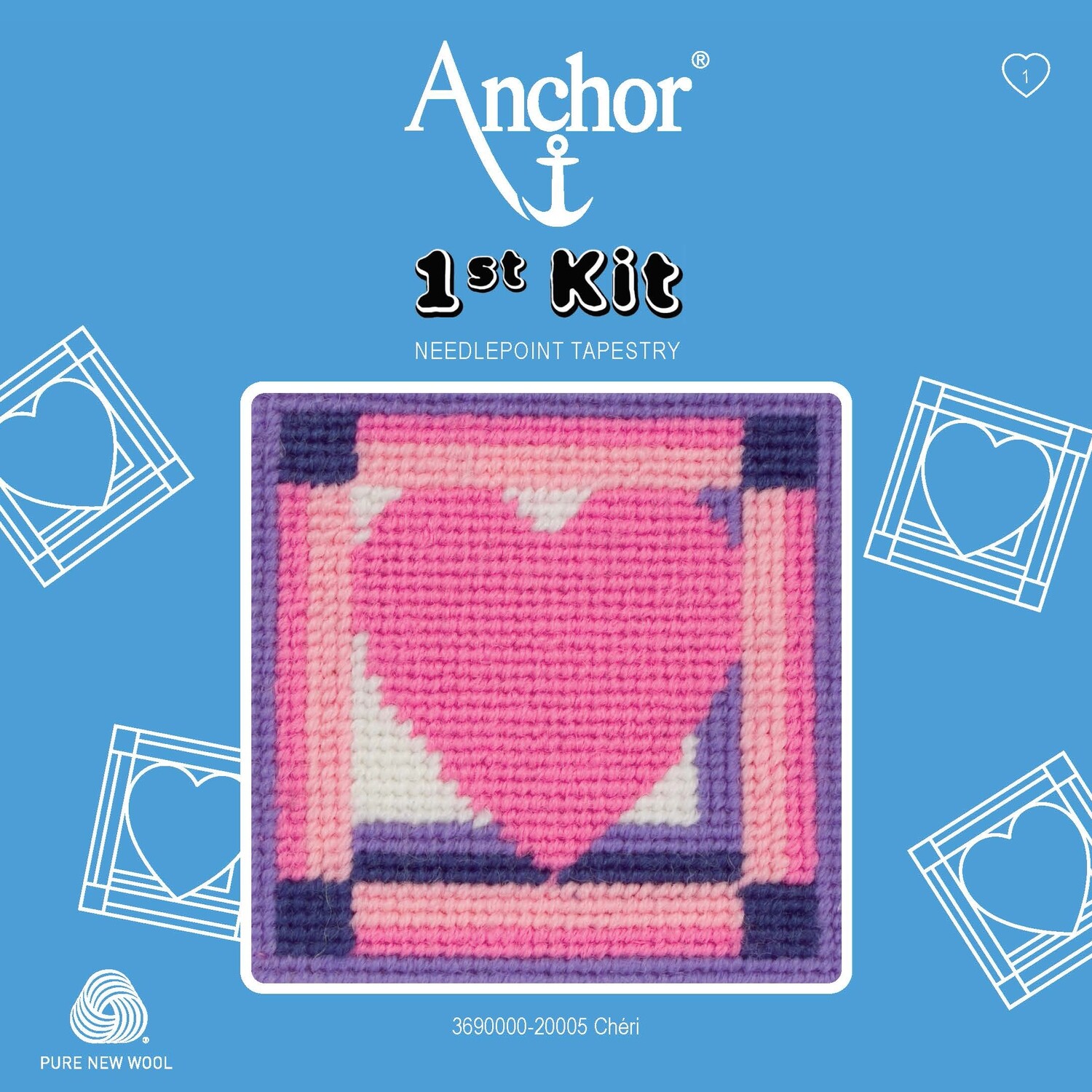 Anchor '1st Kit' gobelin hímzőkészlet gyerekeknek. Szív 20005
