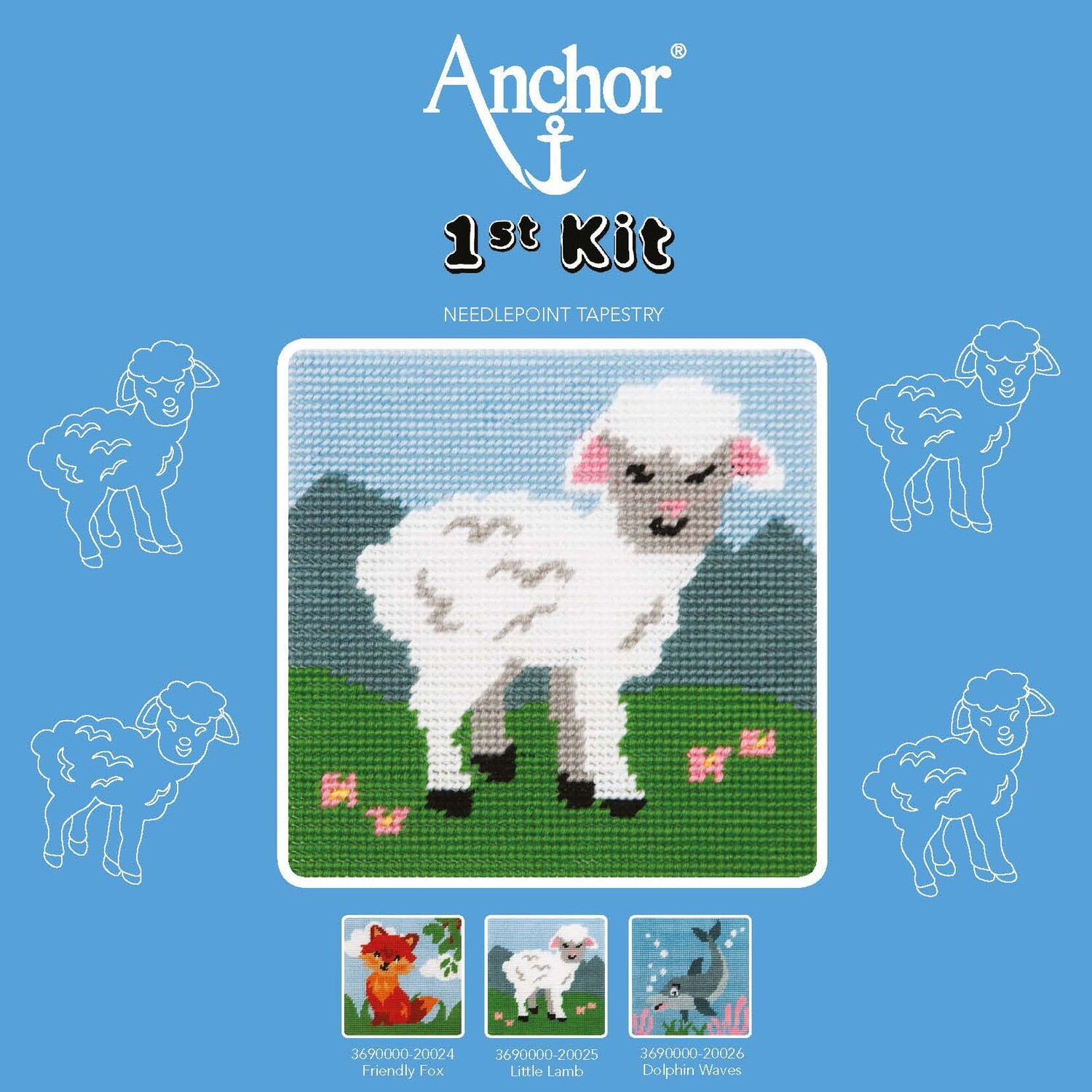 Anchor '1st Kit' gobelin hímzőkészlet gyerekeknek. Bárány 20025