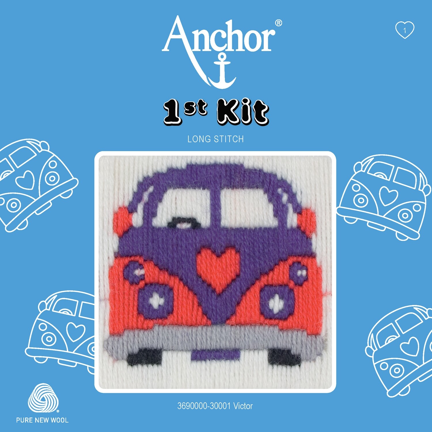 Anchor '1st Kit' gobelin hímzőkészlet gyerekeknek. Victor kombi kisbusz 30001