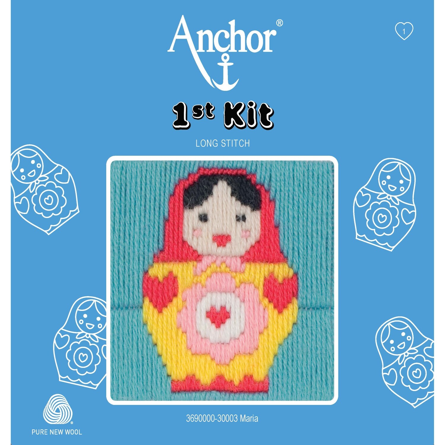 Anchor '1st Kit' gobelin hímzőkészlet gyerekeknek. Matrjoska baba Maria 30003