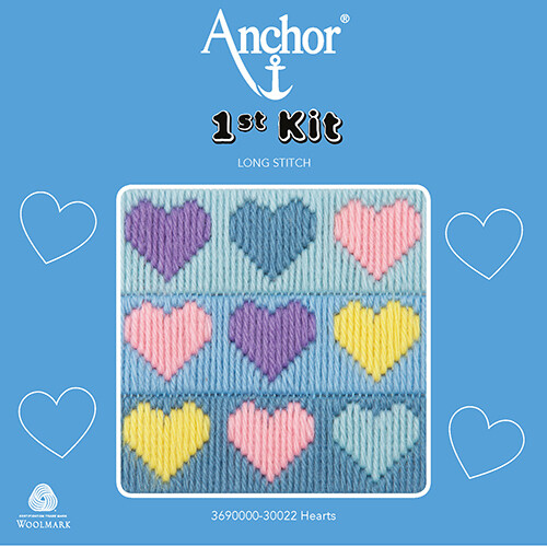 Anchor '1st Kit' gobelin hímzőkészlet gyerekeknek. Szívek 30022