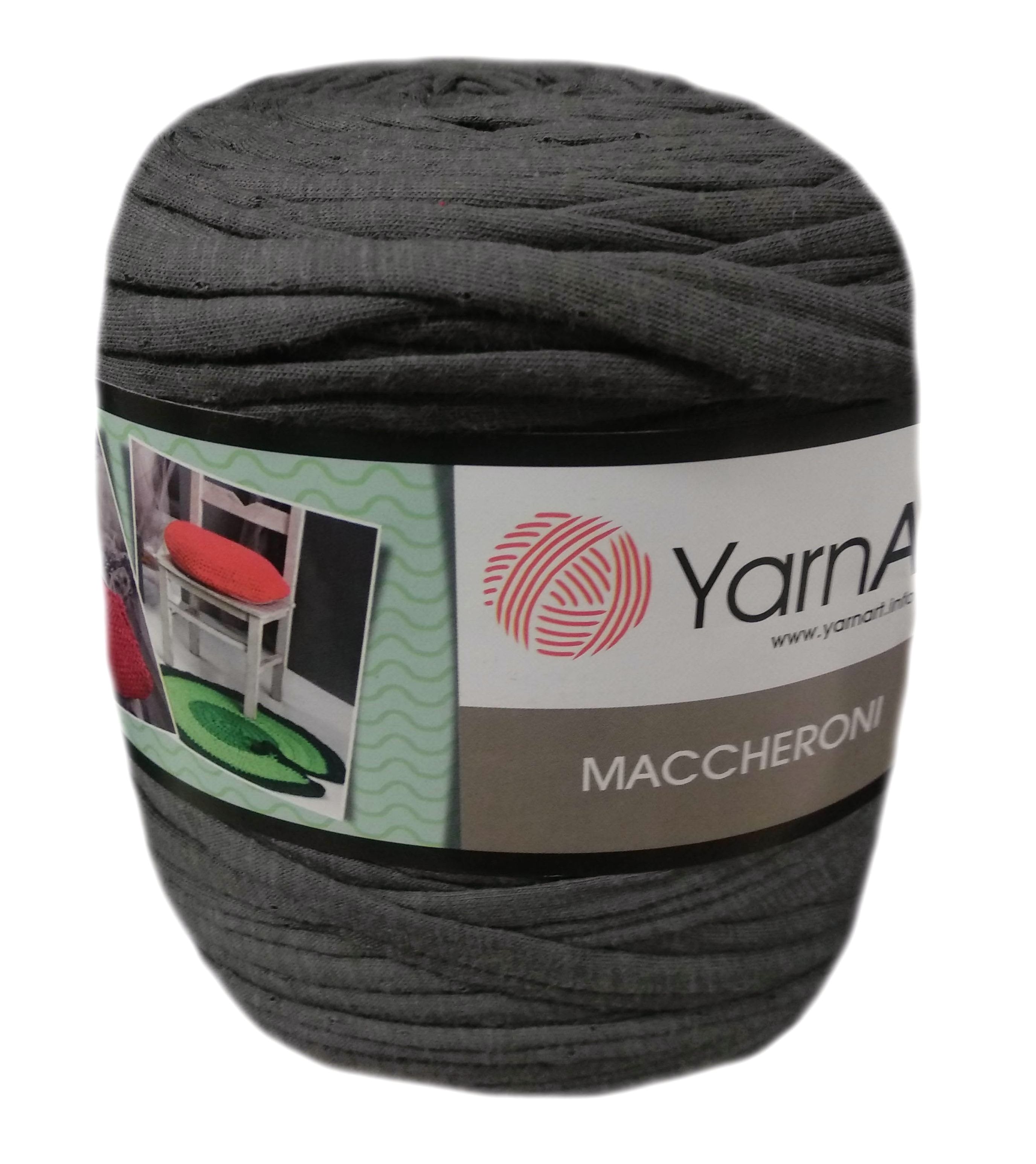 YarnArt MACCHERONI, sötétszürke póló fonal.Tű 12-15 mm.