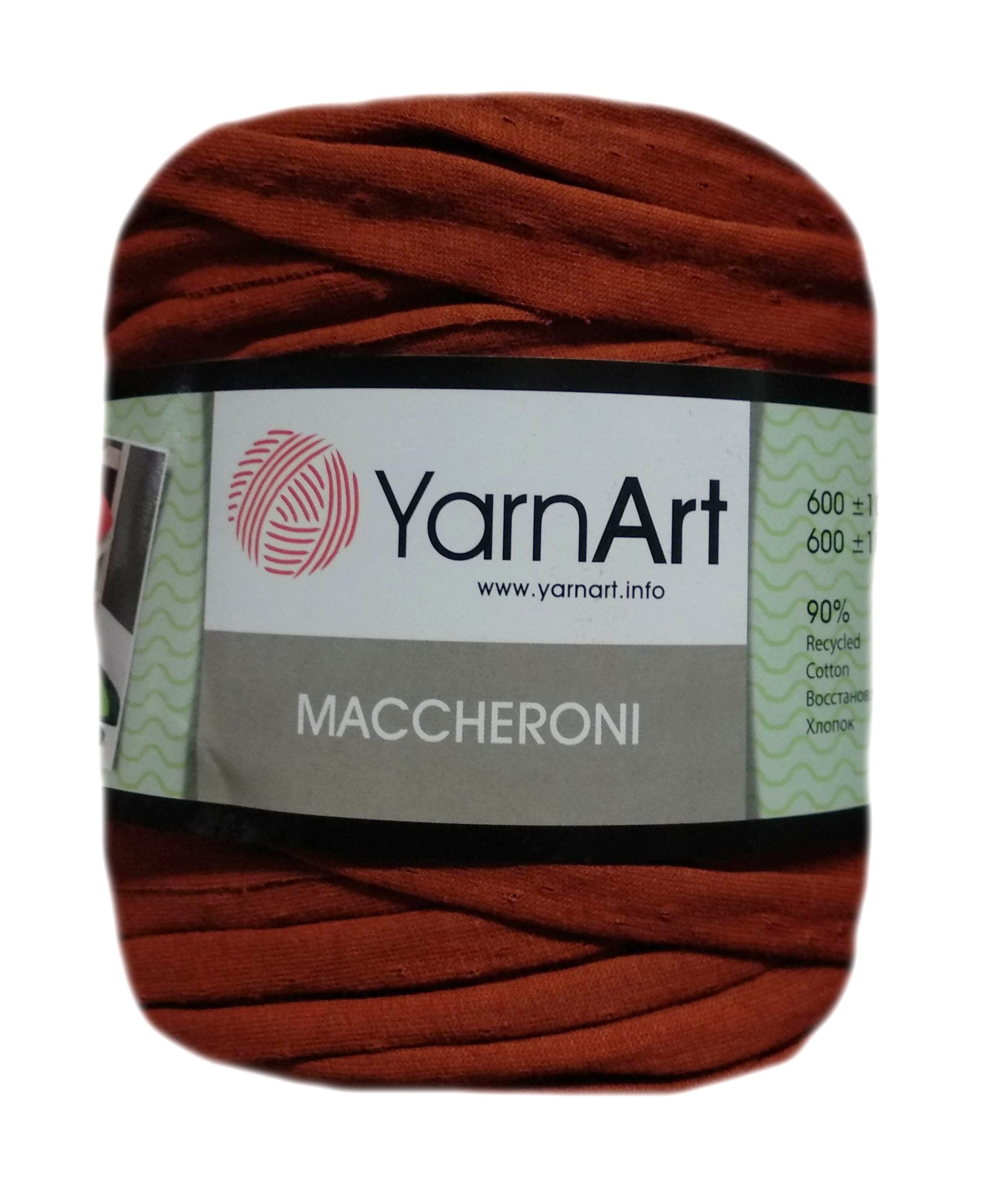 YarnArt MACCHERONI, barna póló fonal.Tű 12-15 mm.